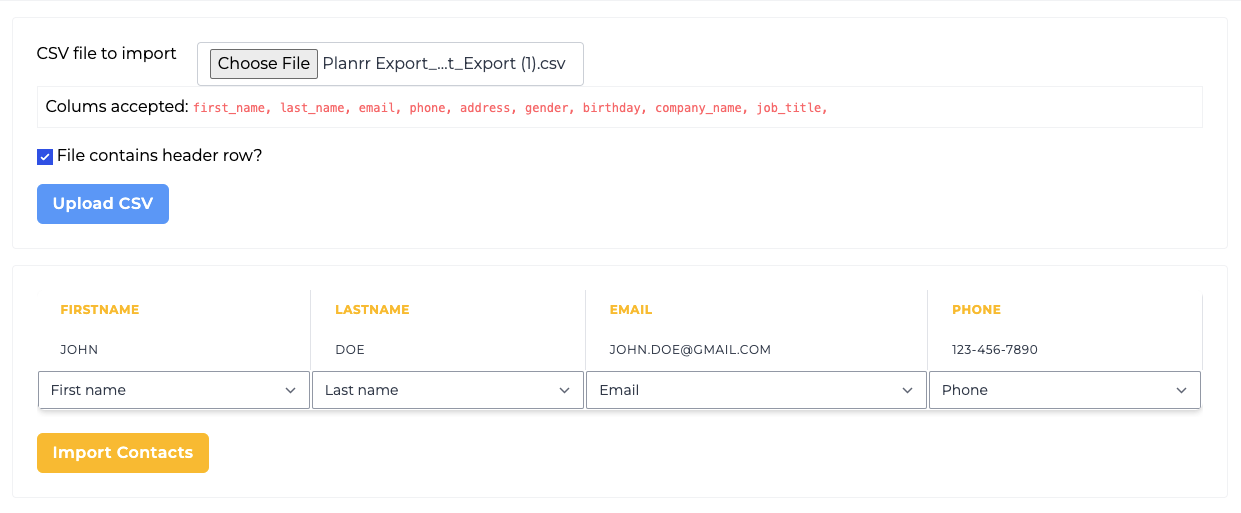 Importing and parsing CSV contacts with  Laravel/Livewire